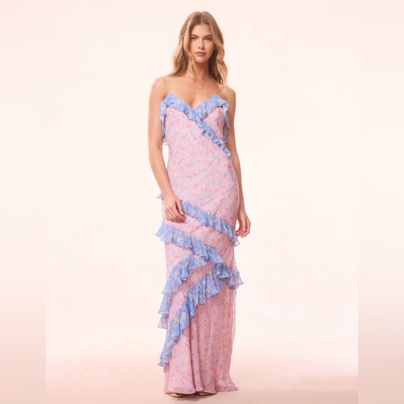 LoveShackFancy Dresses & Skirts - Love Shack Fancy Rialto Rose Print Ruffle Maxi Dress